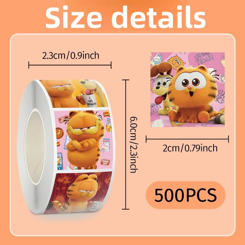 Anime Merchandise Wholesale - Autocollants créatifs Garfield, 500 pièces en