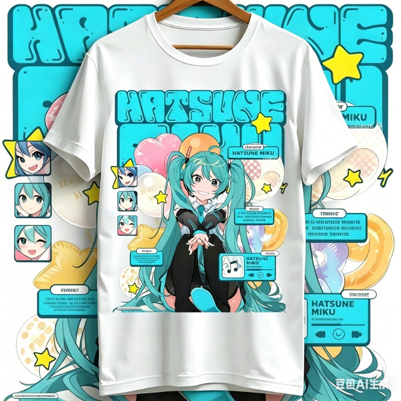 Anime Girl Merchandise - T-shirt Kawaii Miku 2026 – T-shirt