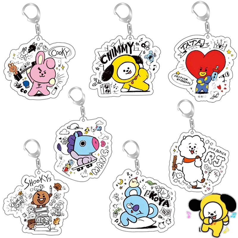 Porte-clés en acrylique BT21,  - Anime Girl Merchandise avis et prix